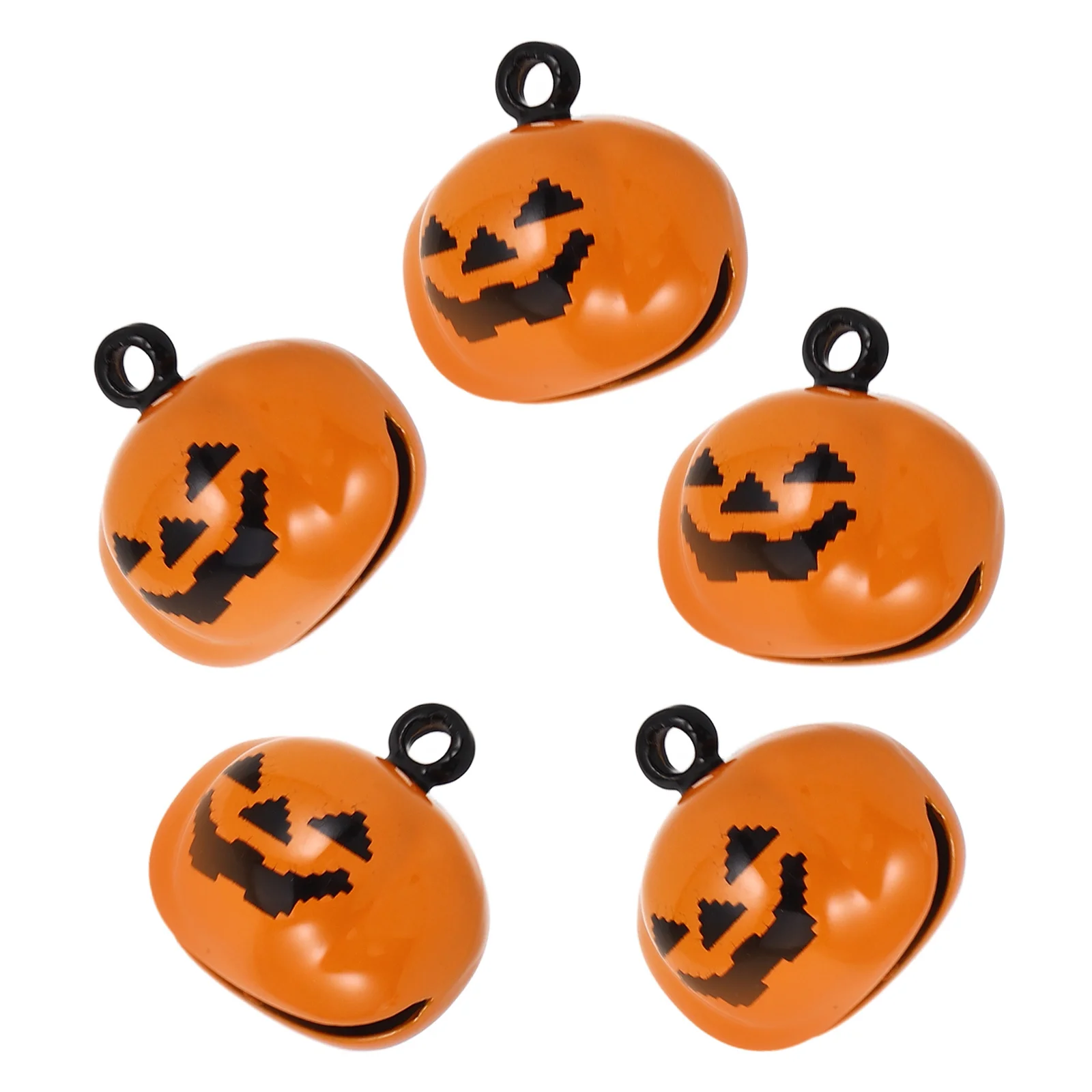 

5Pcs Pumpkin Bell Pet Necklace Durable Copper Safety Quick Release Buckle Halloween Decoration Orange Cartoon Pendant