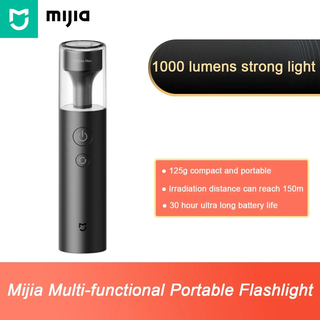 

Mijia Multi Functional Flashlight 3100mAh IP65 Waterproof 1000lm Emergency Lighting Outdoor Camping High Brightness Flashligh