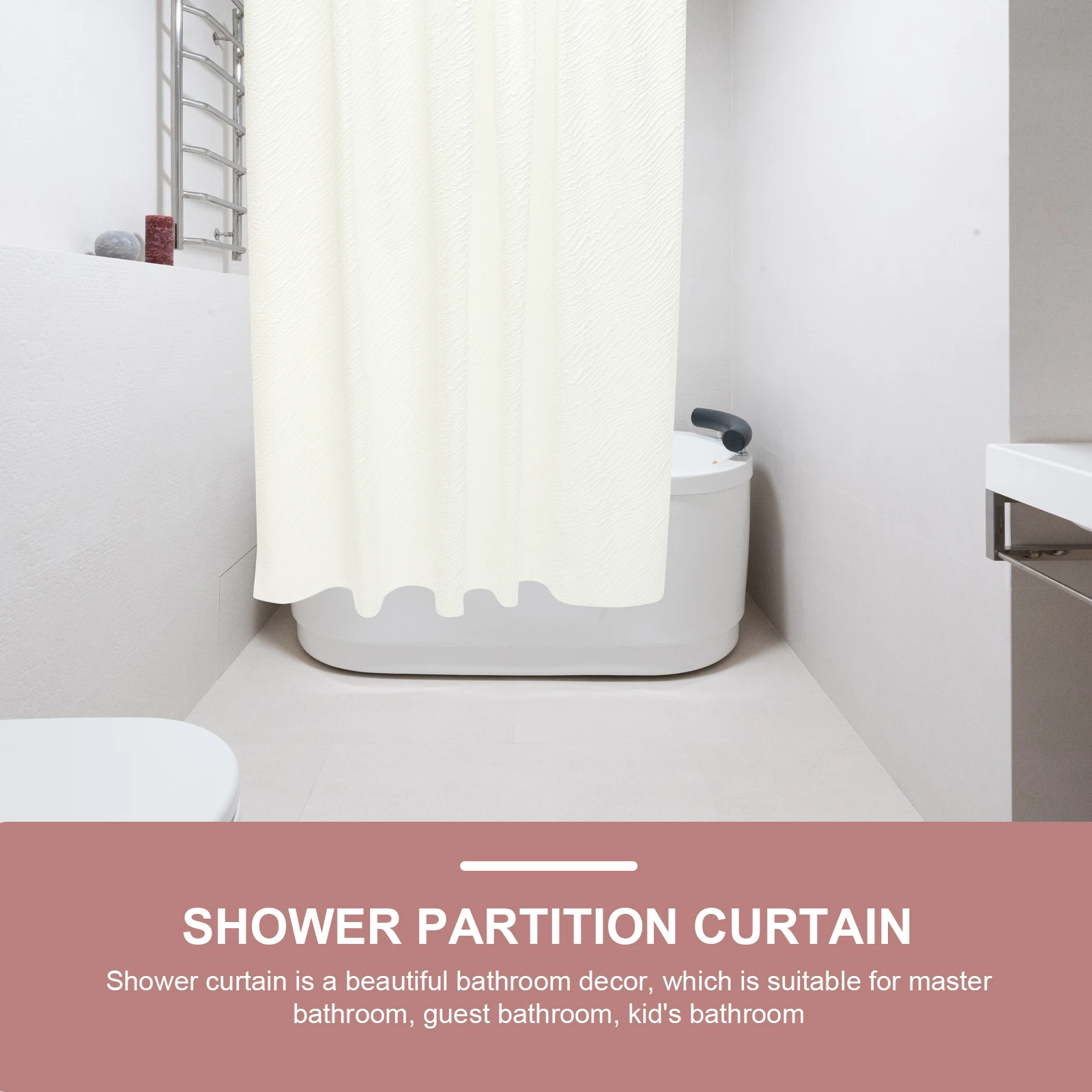 

Shower Curtain Polyester Bath Home Supply Extra Long Washable Hanging Decor Waterproof Bathroom Partition for Shower Room
