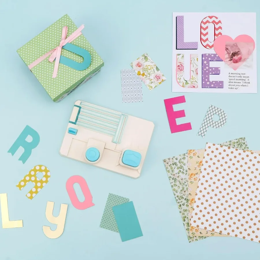 Papan Pelubang Alfabet Mini 6X4.25 Inci Pelubang Kertas untuk Kartu Kerajinan DIY Dekorasi Pesta Buku Tempel Proyek Kerajinan DIY Kustom