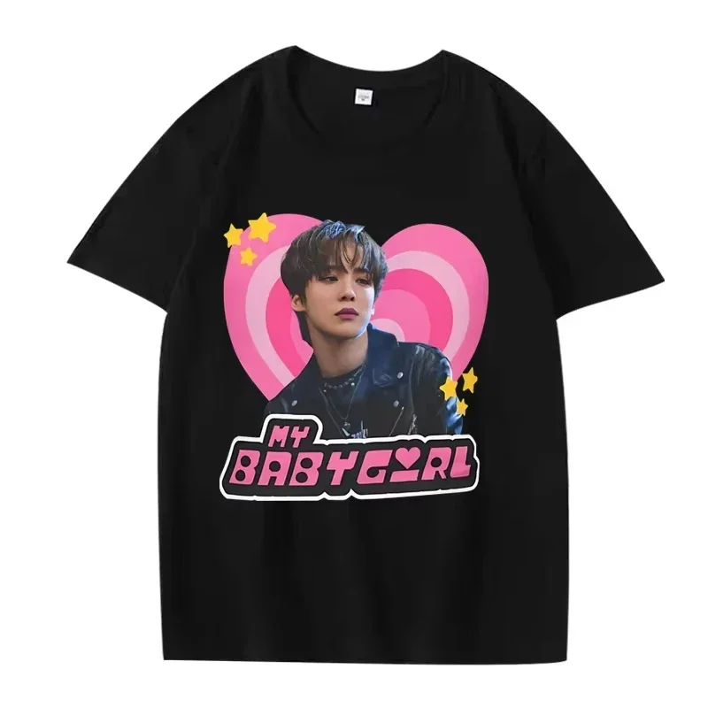 Ateez Yunho Youth Y2k Babygirl T-Shirt Męski Damski Modny 100% Bawełna Gorąca Wyprzedaż Krótki Rękaw Letni Nadruk Unisex Letnie Topy