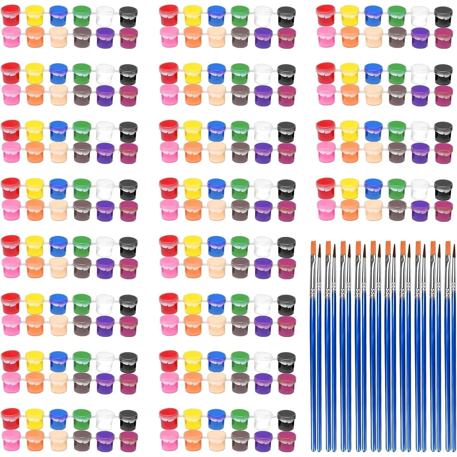 

280 Pcs Washable Acrylic Paint Set for Kids Arts and Crafts with 20 Gouache Watercolor Paints and 40 Brushes