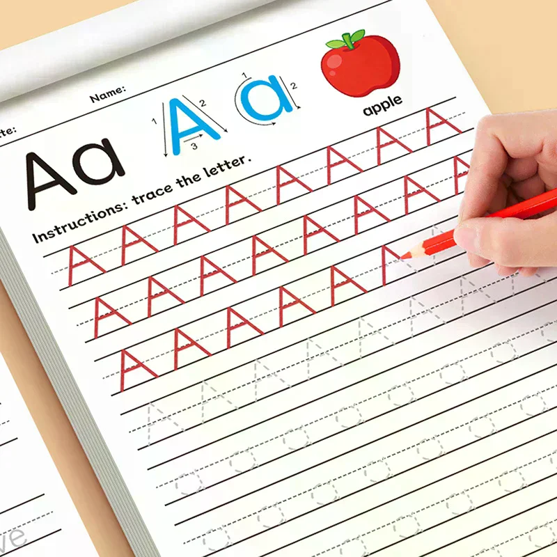 

26-летние буквы для занятий алфавитом, английская книжка-раскраска, обучение управлению ручкой, книга для практики почерка