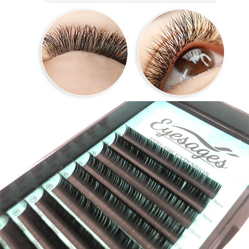 Natuur Zachte Platte Wimpers Split-Tips Individuele Wimperverlenging Mink Valse Lash Levert Make-Up Tools