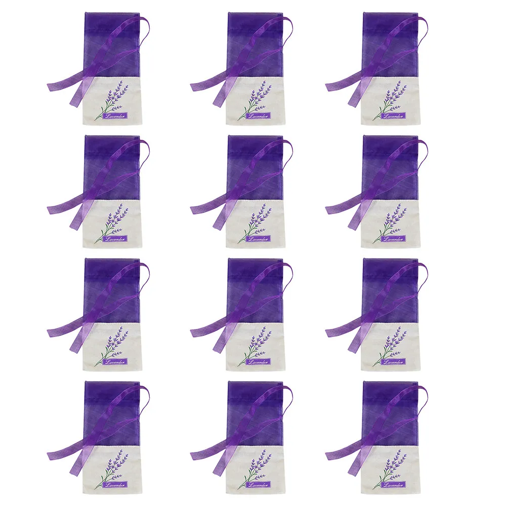 24Pcs Empty Lavender Sachet Bags Fashionable Light Compact Gauze Pouches with Ribbon for Jewelry Hair Accessories Home Use