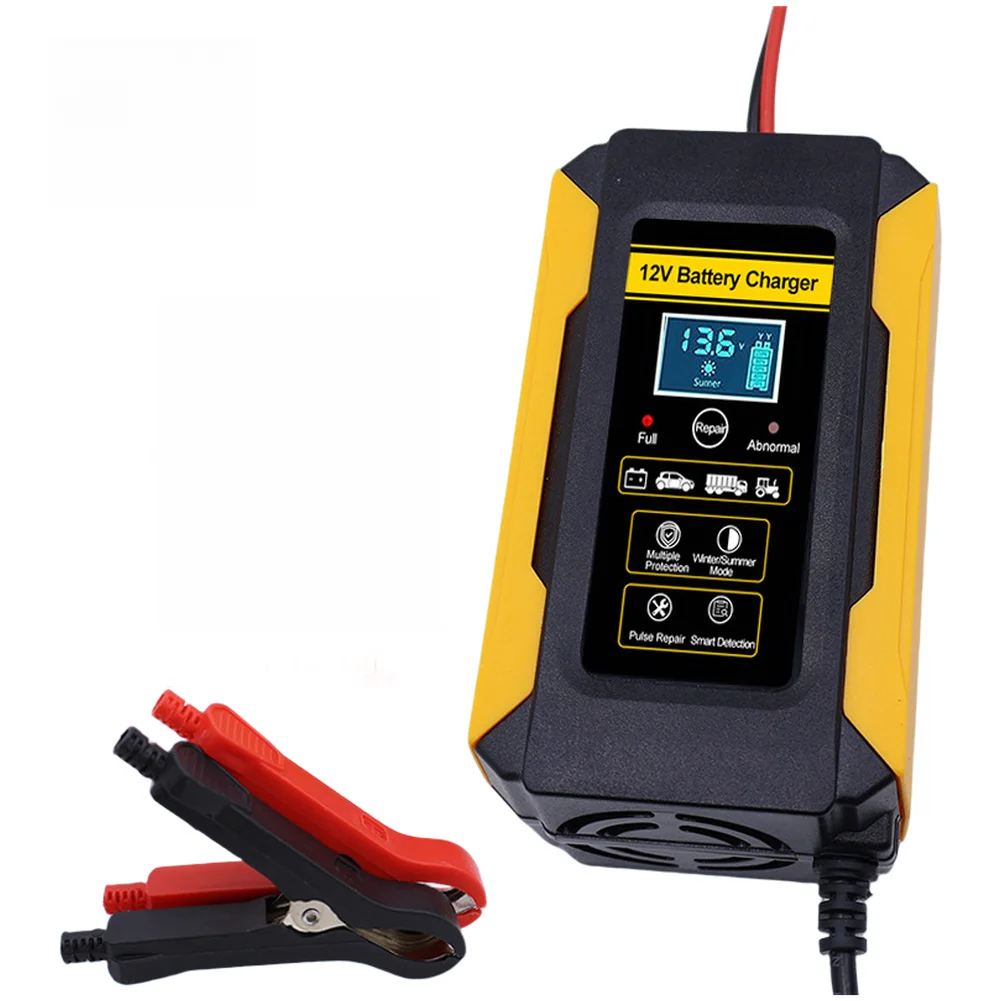 

Компактное зарядное устройство 12В 6А с импульсным восстановлением для автомобильных, мотоциклетных и грузовых аккумуляторов ёмкостью 4-100 Ач, пластиковый корпус