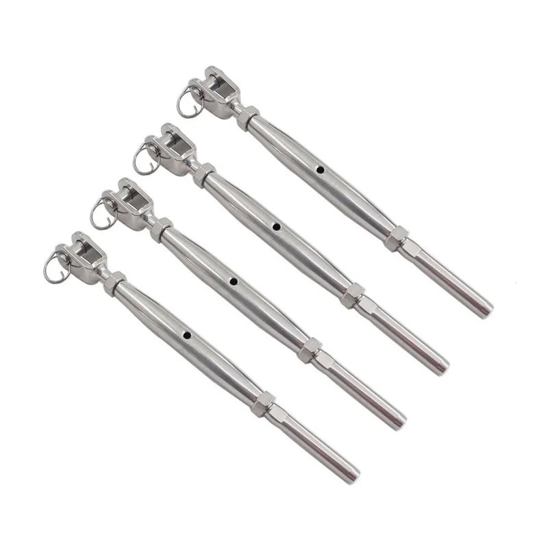 4PCS SS316 Stainless Steel Jaw Swage Turnbuckle Cable Railing Kit Rigging Hareware for Wire Rope