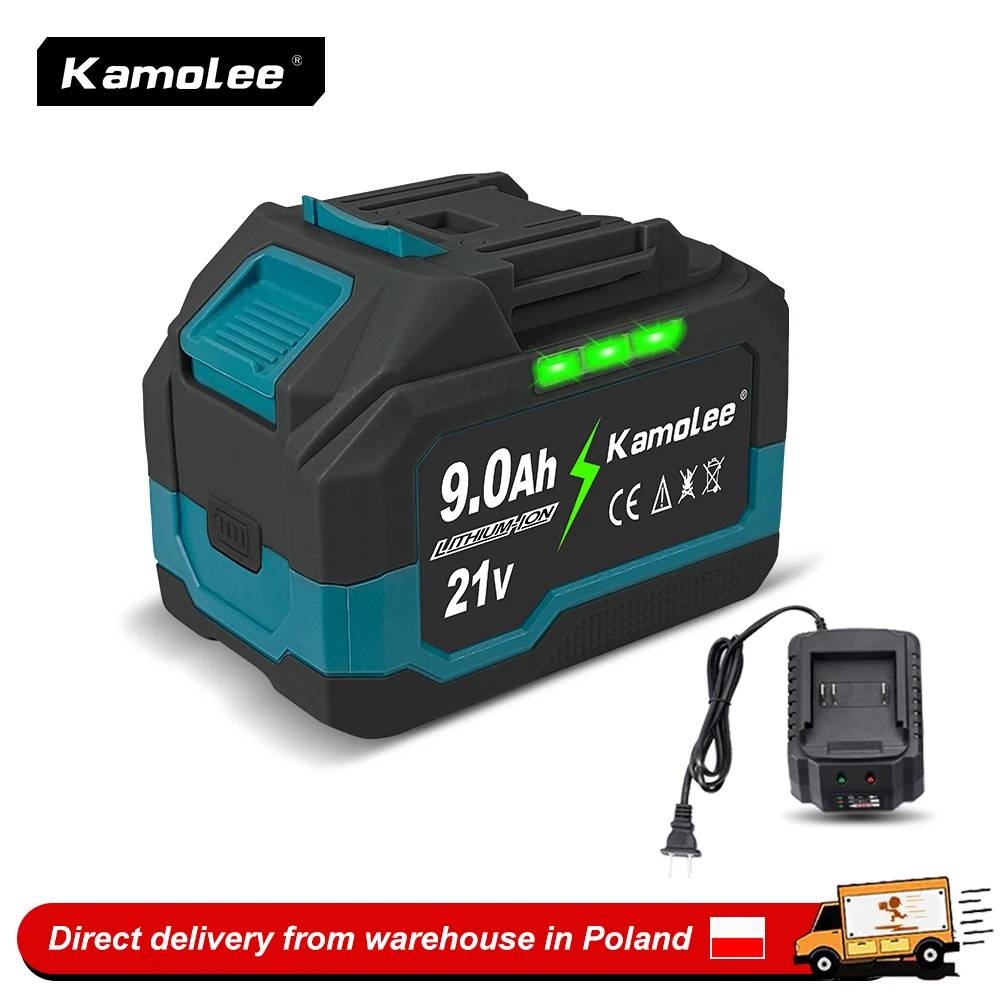 Batteria agli ioni di litio Kamolee 21V 9000mAh, adatta per utensili elettrici Kamolee