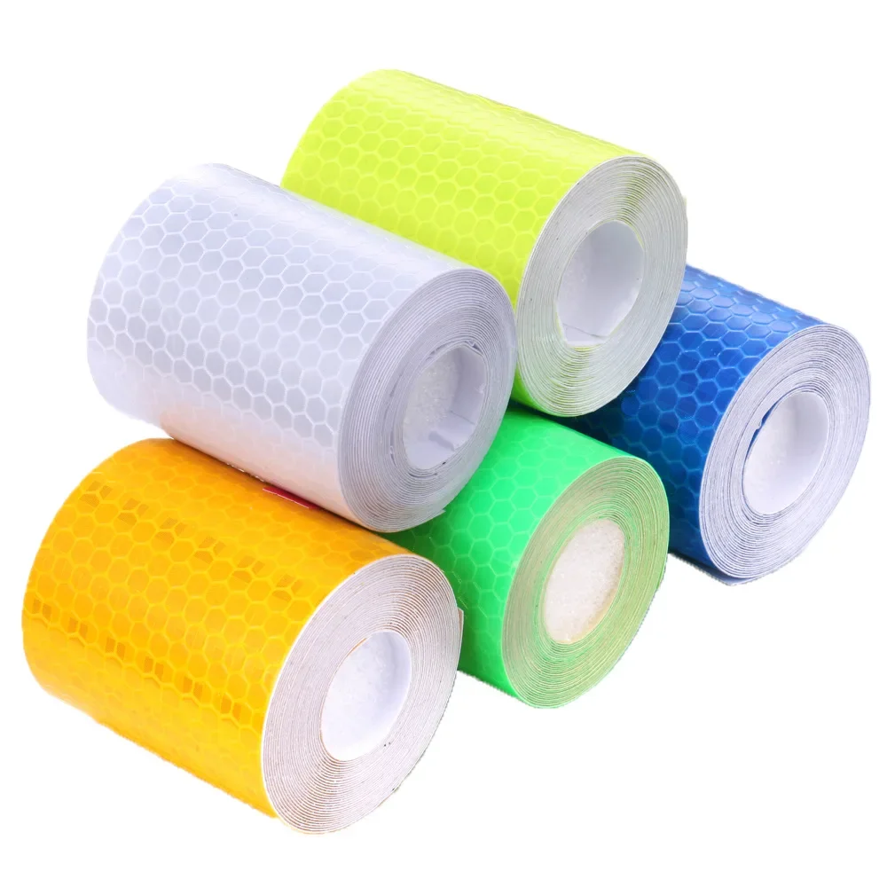 Car Reflective Tape Sticker Waterproof Warning Tape Strip Stickers Safety Mark Car Styling Self Adhesive Motorcycle Bicycle Film