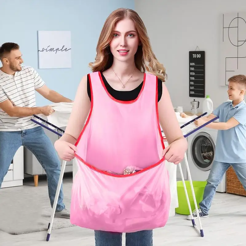 Lazy Aprons  Home Balcony Portable Wear Clothes Drying Apron Student Ladies Load Clothes Do Not Bend Over Clothes Drying Apron