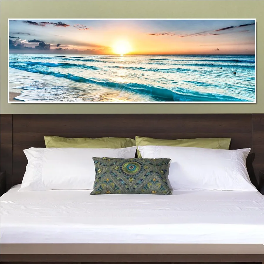 

Восход на море, полная дрель, алмазная живопись, природный пейзаж, сделай сам, хобби, мозаика, набор для вышивки крестом, распродажа, домашний декор, подарок