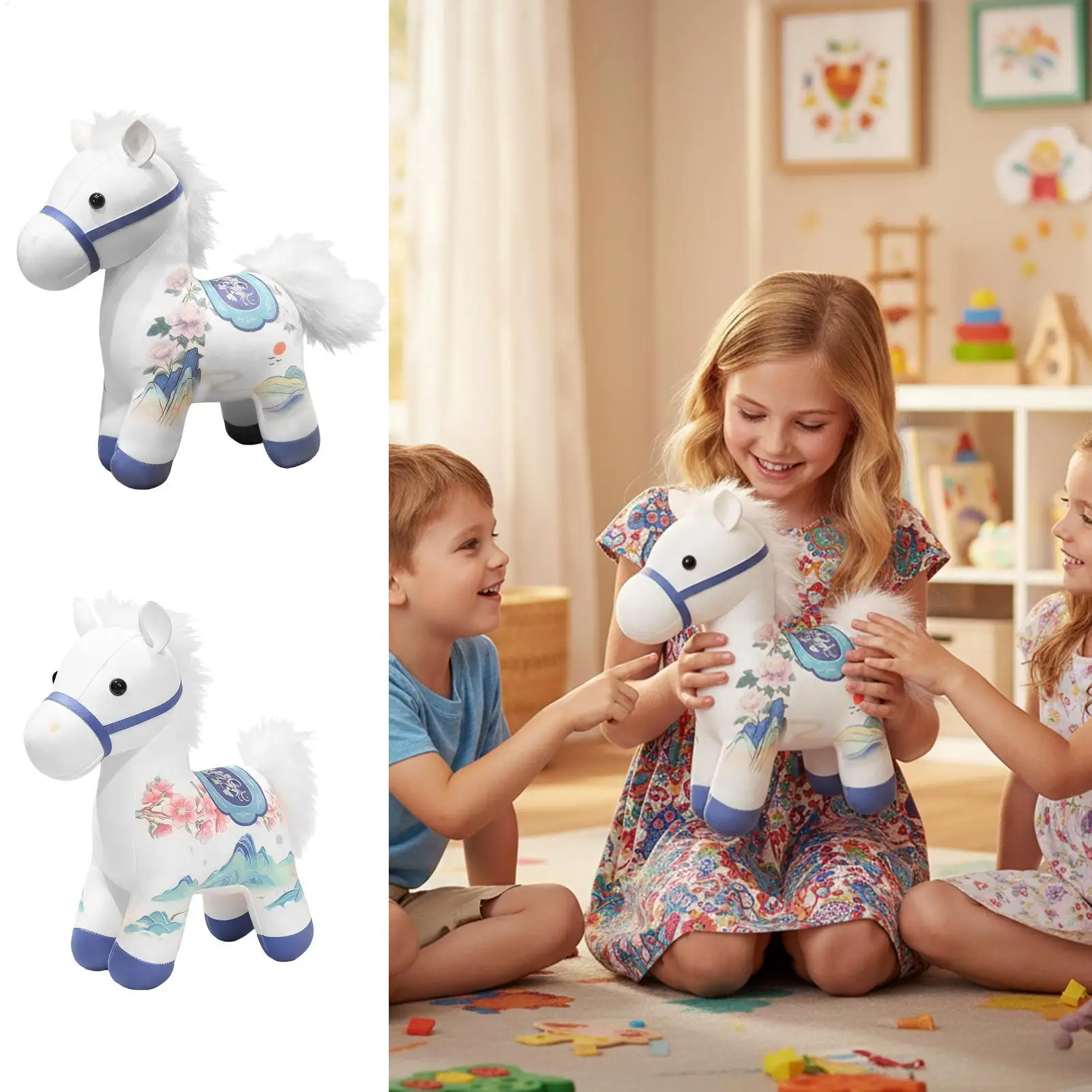 

Horse Plush New Year Mascot Decorations Year Of 2026 Horse Mascot Plush For Car Home Office Bedroom Living Room Sofa Couch