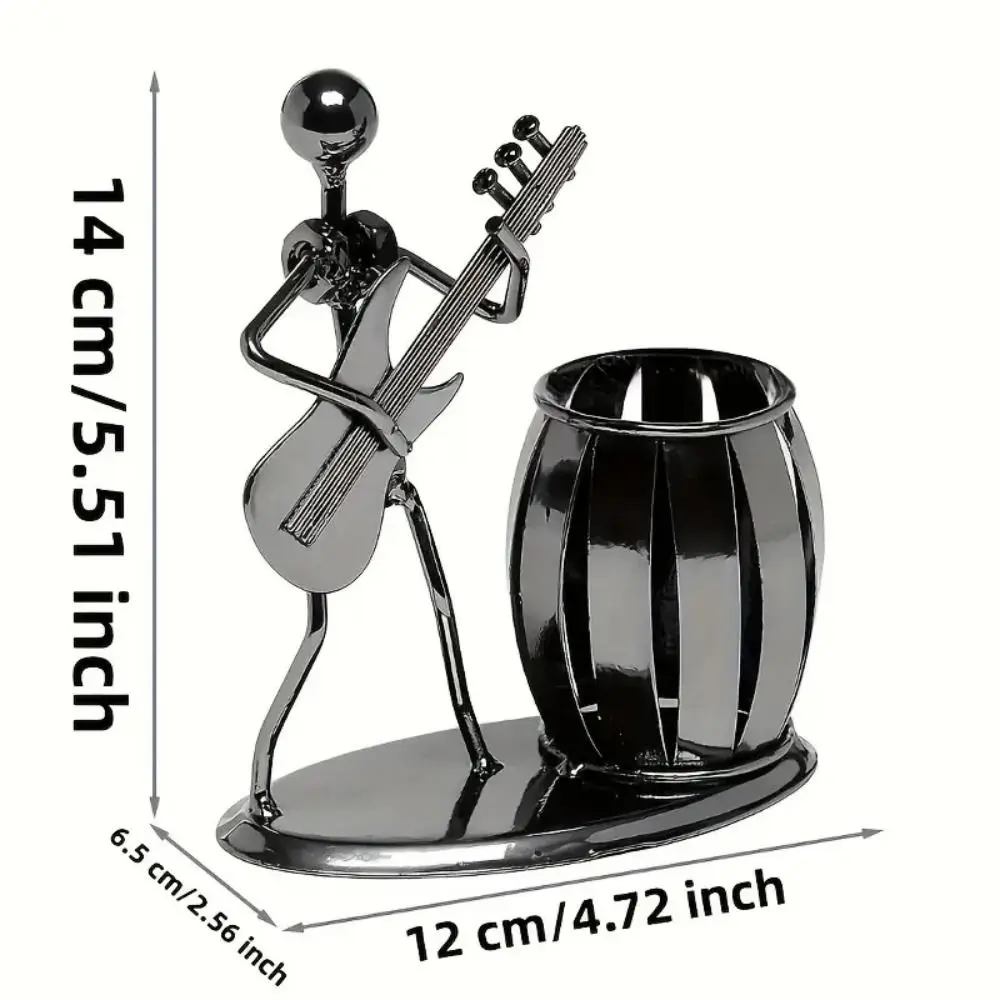 Tafelblad Decoratie Gitaar Rocker Penhouder Multifunctionele Metalen Desktop Penhouder Ambachten Potlood Cup Band Pen Organizer