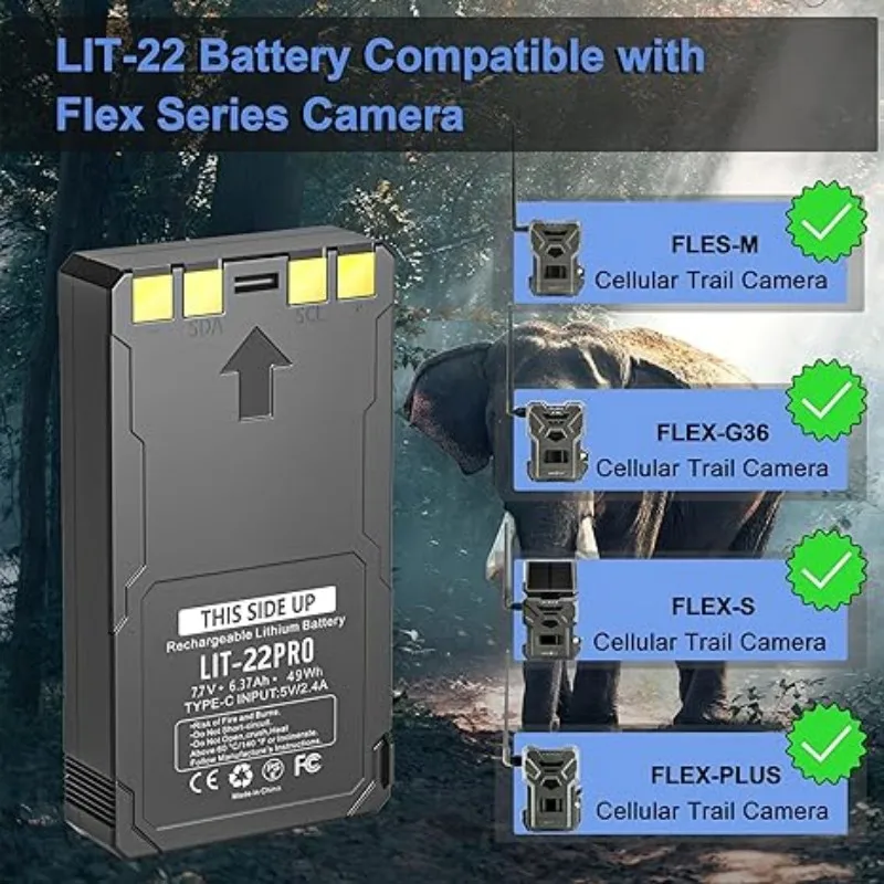 SPYPOINT Flex-M, Flex G-36, Flex-Plus, Flex-S Replacement Battery for LIT-22 Hunting Trail Camera Compatible