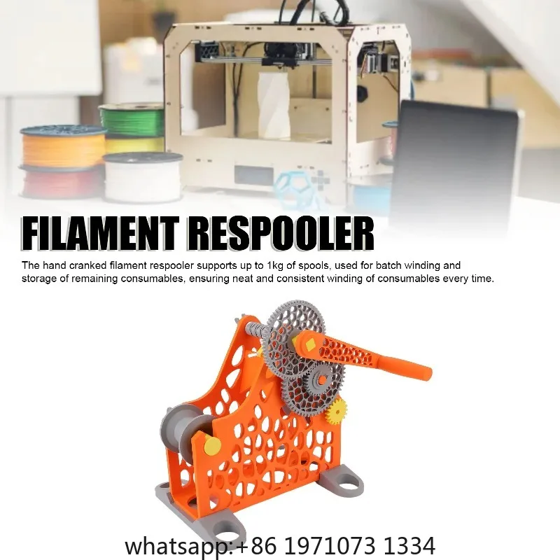 3D Printer Filament Respooler Hand Cranked 1kg Filament Rewinder Detachable Modular Design 3D Printer Spool Rewinder