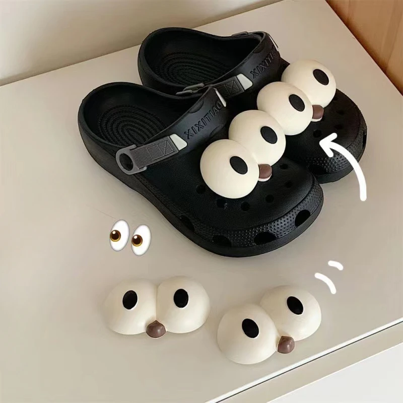 

Funny 2pcs Big Eyes Shoe Charms For Clog Sandals DIY Shoes Decors 3D Eyes Shoe Charms Decoration beads Party Gifts