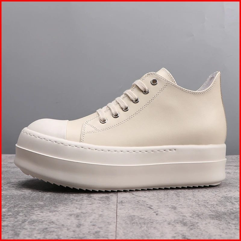 24ss Retro Men's and Women's Low-cut Platform Sneakers Leather Casual Boots Flat Shoes Ro Luxury Shoes Flat Shoes