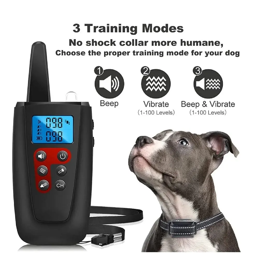 Remote Dog Training Collar,3300ft Range Vibrating Dog Collar,Anti Bark Collar,Sound&Vibration Modes Dog No Shock Collar,IPX7