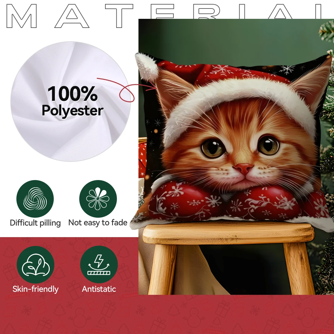 عيد الميلاد هريرة الوسائد المخدة غطاء الوسادة رمي وسادة أريكة الديكور وسادة غطاء ديكور المنزل سيارة #4