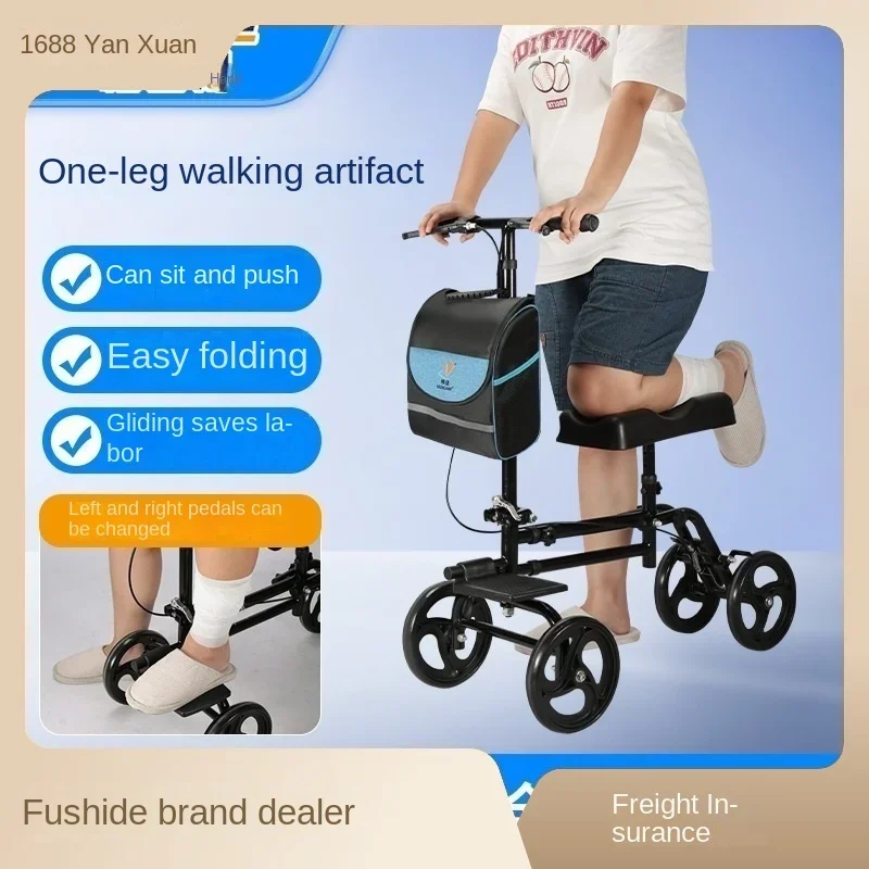 Steerable Knee Walker Deluxe Medical Scooter for Foot Injuries Compact Crutches Alternative