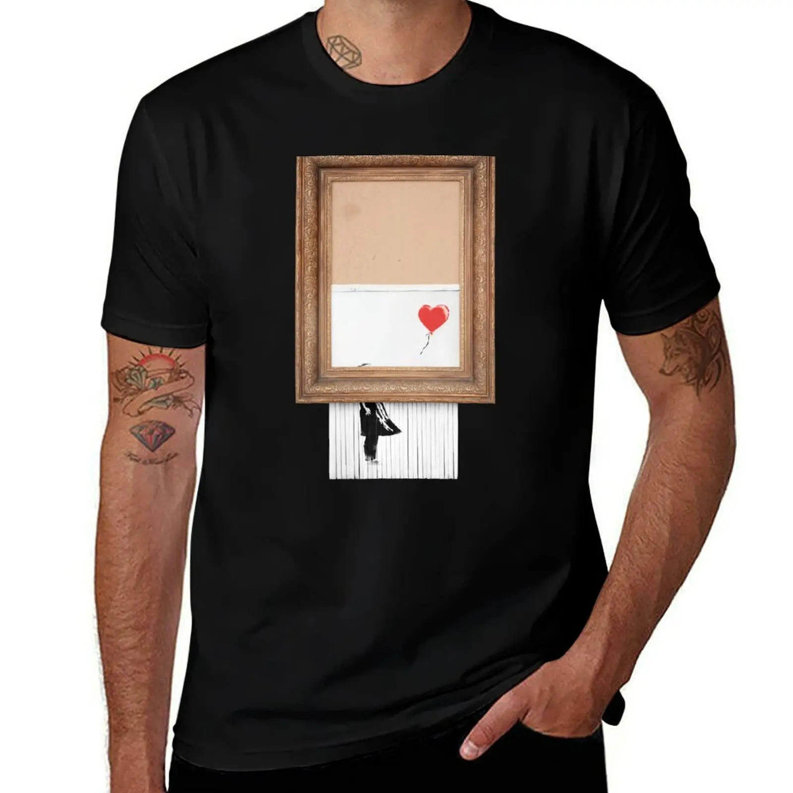 

Banksy Shredded Artwork Girl with Balloon T-Shirt customs design your own anime shirt mens tall t shirts