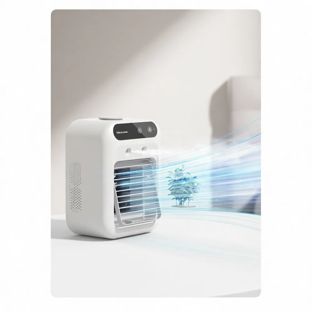 USB Desktop Cooler Fan With Misting Spray Moisturizing Compact Cooling Air Circulator For Desk School Office Home