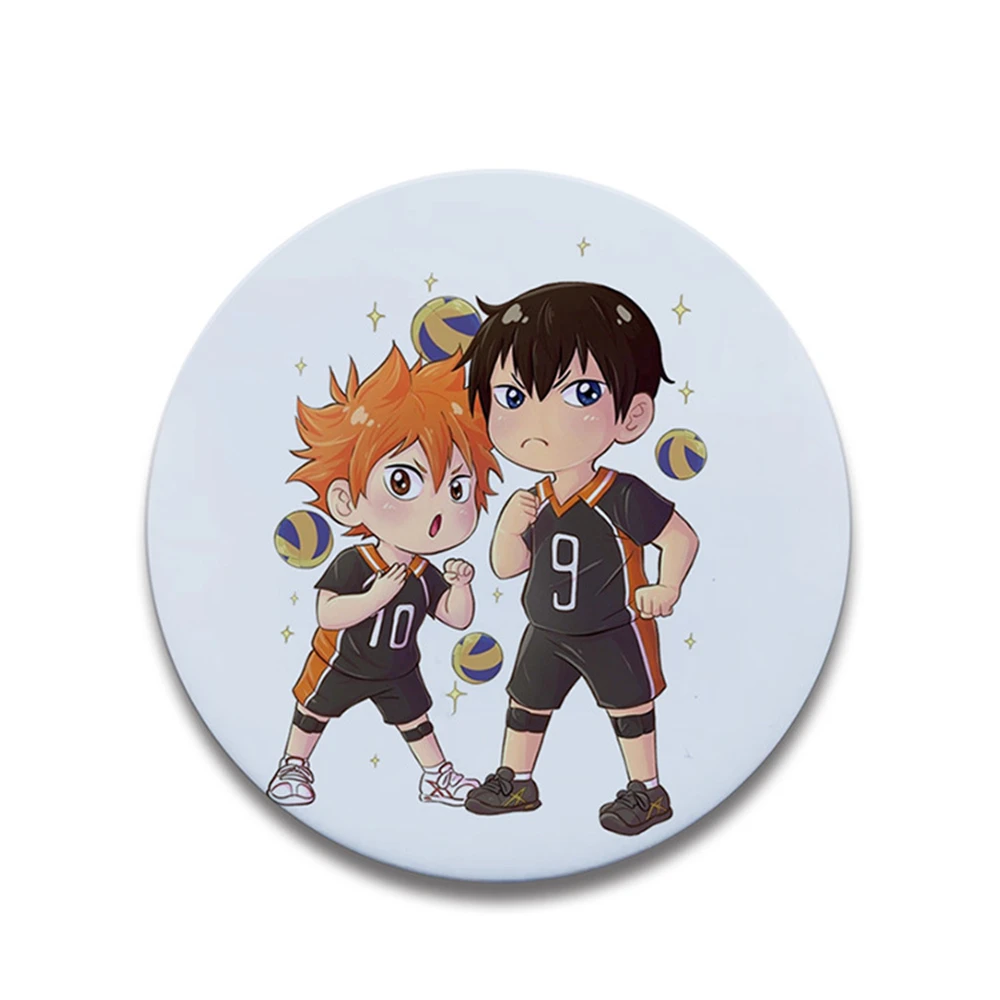 58mm Anime Haikyuu Hinata Shoyo Kozume Kenma Ushijima Wakatoshi COSTUME Cosplay Distintivo Pin SPTE Spilla in banda stagnata Prop Natale Gilf