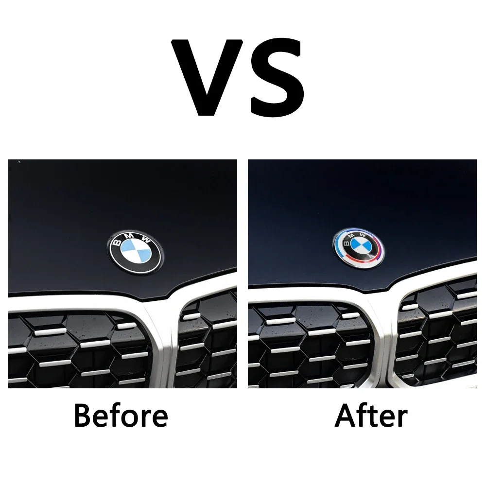 74/82mm Car Hood Front Tail Trunk Emblem Badge Replacement Auto badge For BMW  M Performance M3 M5 M6 F01 F20 X2 X6 E36 E46