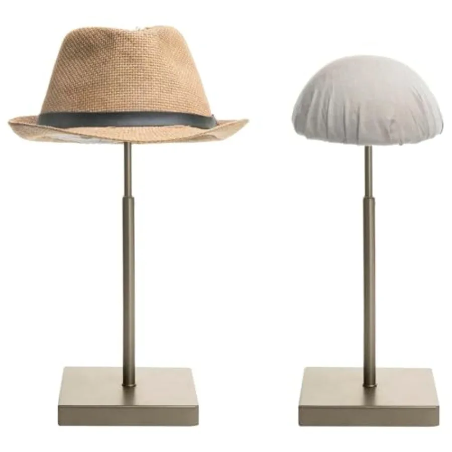 

2 Pcs Hat Rack Stands with Height Adjustable Tabletop Cowboy Hat Holder for Baseball Cap Wig Mask Veil Helmet Organizer Display