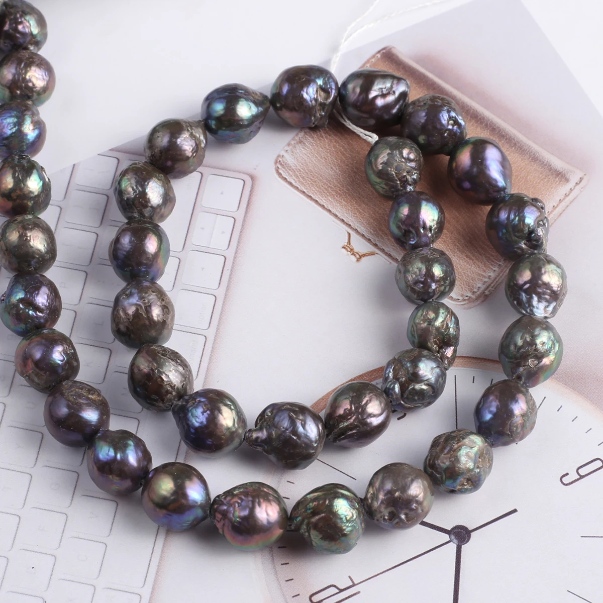 Natural Pearl Black Baroque Round Bead Plump Shape Elegant Appearance for DIY Jewelry Making Handmade Bracelet Necklace