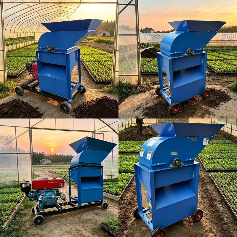 for Portable Agricultural Shredder Gear Mobile Wheel Base Processor for Crop Straw Forage Organic Fertilizer Crushing Tasks