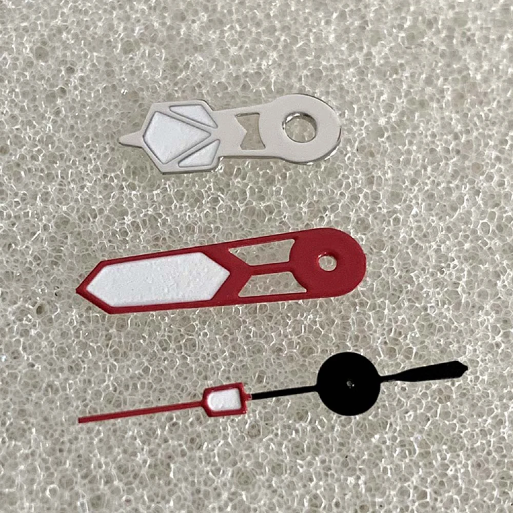 New Personalized Style Red White Watch Hands with Green Luminous for NH35 NH36 4R 7S Movement