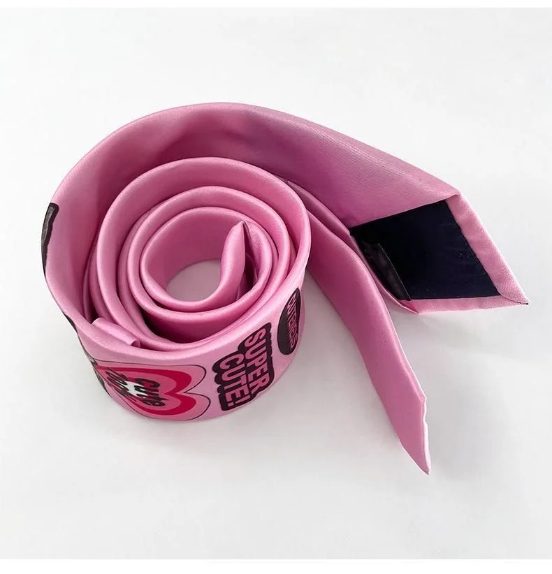 귀여운 소녀 넥타이, Y2k 빈티지 쿨 넥 핑크 넥타이, 소녀 로티아 펑크 원피스 업 넥타이 액세서리