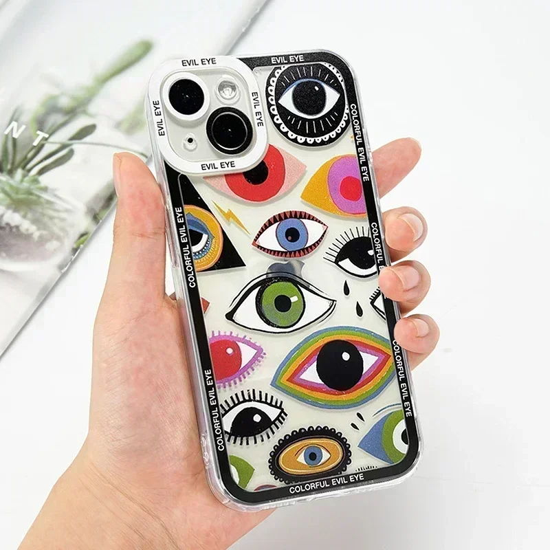 Lucky Eye Blue Evil Eye Print Phone Case For Xiaomi Mi 13 12 11 Lite 12T 13T Poco X5 F5 X3 Pro Redmi Note 13 12 12S 11 10S Cover