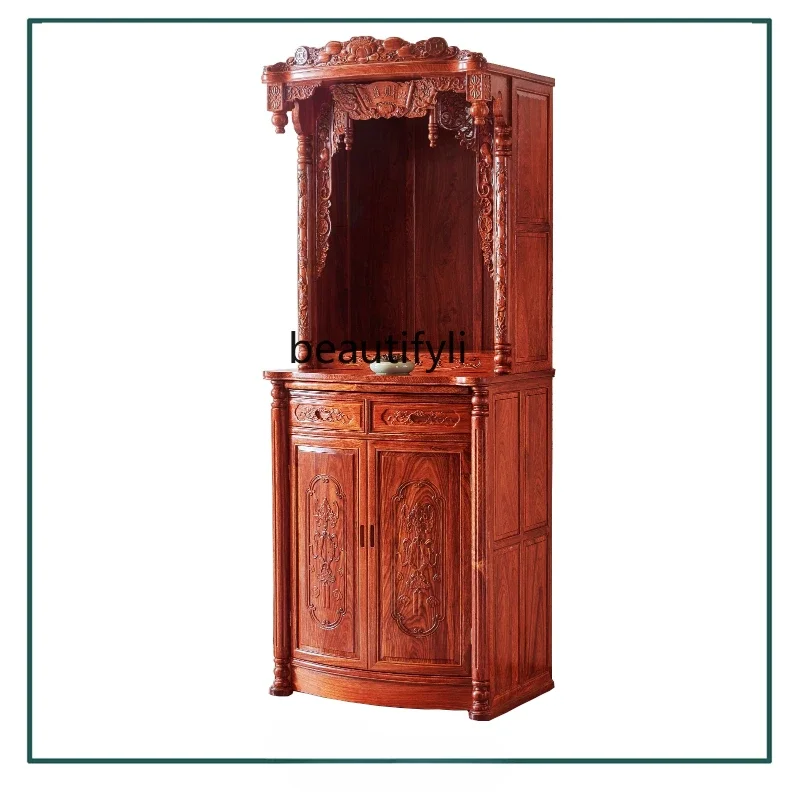 

mahogany, God of Wealth cabinet rosewood, standing cabinet, table, household shrine, new Chinese style