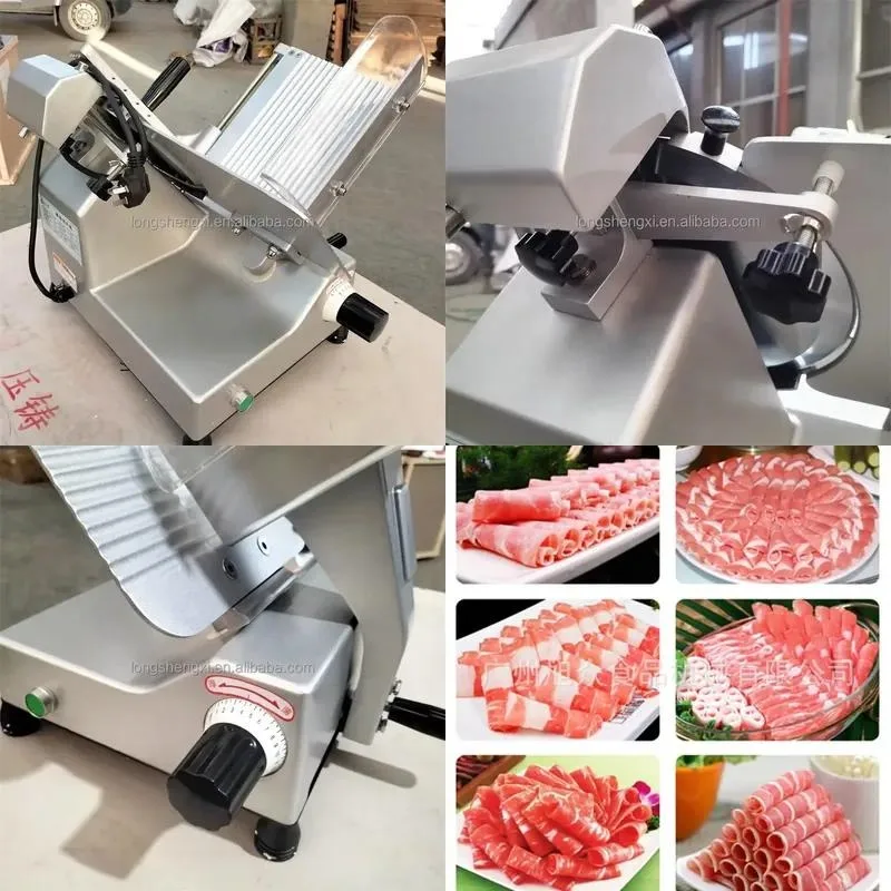 New Commercial Electric Meat Cutter 220V Fully Automatic Frozen Meat Slicer with Alloy Steel Blade and Removable Blade