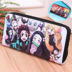 Anime Rengoku Kyoujurou portafogli multistrato in pelle PU Kamado Tanjirou Nezuko Cosplay portafoglio portatile portamonete borsa con cerniera regalo