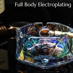 Creative Octagonal Ins Glass Ashtray Home Living Room Office Creative Personality Trend Anti-flying High-end Ashtray