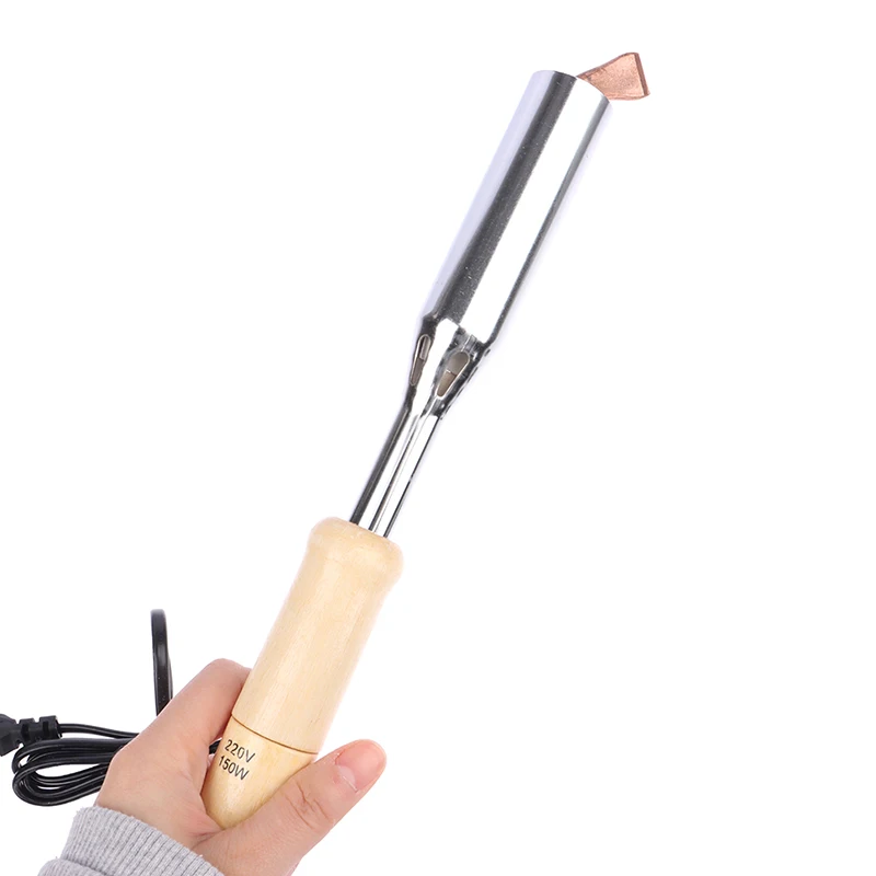 100W/150W/200W Electric Soldering Iron Solder Welding Chisel Tip Wood Handle Home Tool Soldering