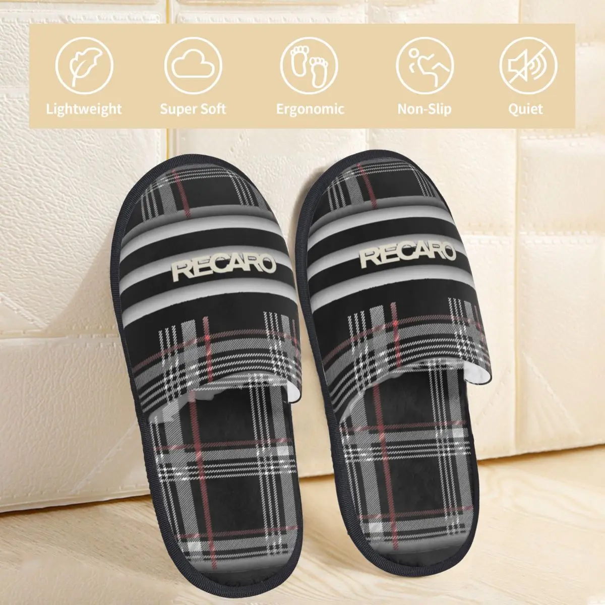 Winter House Slippers Recaros Logo Merch Household Fur Slippers Slides Bedroom  Cozy Anti Slip Slides