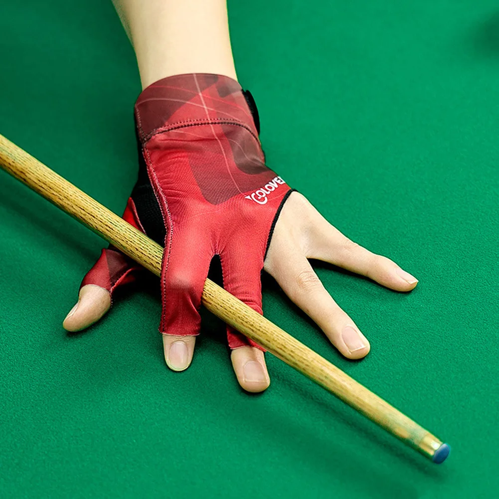 1/2pcs 3-Finger Pool Glove For Snooker And Billiards With Elastic Wrist Strap Breathable Back Fabric And Stable Cue Control