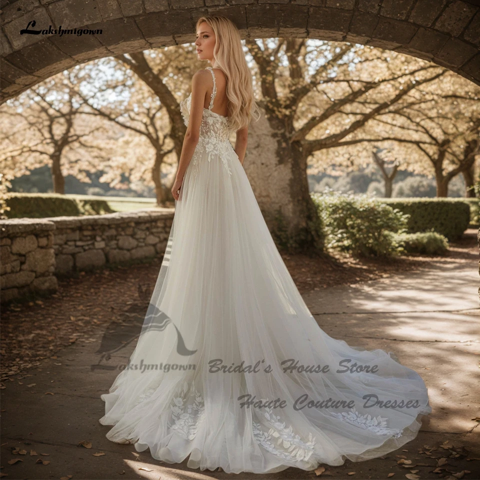 Lakshmigown Civil Lace Bohemian Hochzeitskleider 2026 Vestido Noiva Sommer Strand Brautkleider Rückenfreie Maßanfertigung – Detail 3