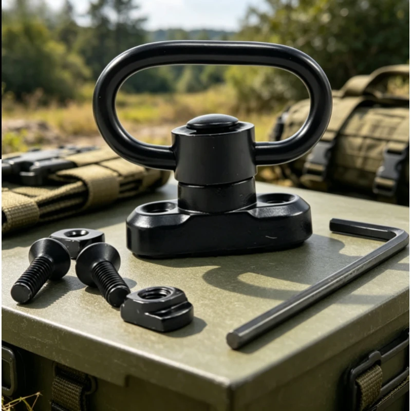

New MLOK QD Quick Detach Sling Mount Wear Resistant Metal Swivel Floating Cup Loop Holder for Outdoor Single Double Point Sling