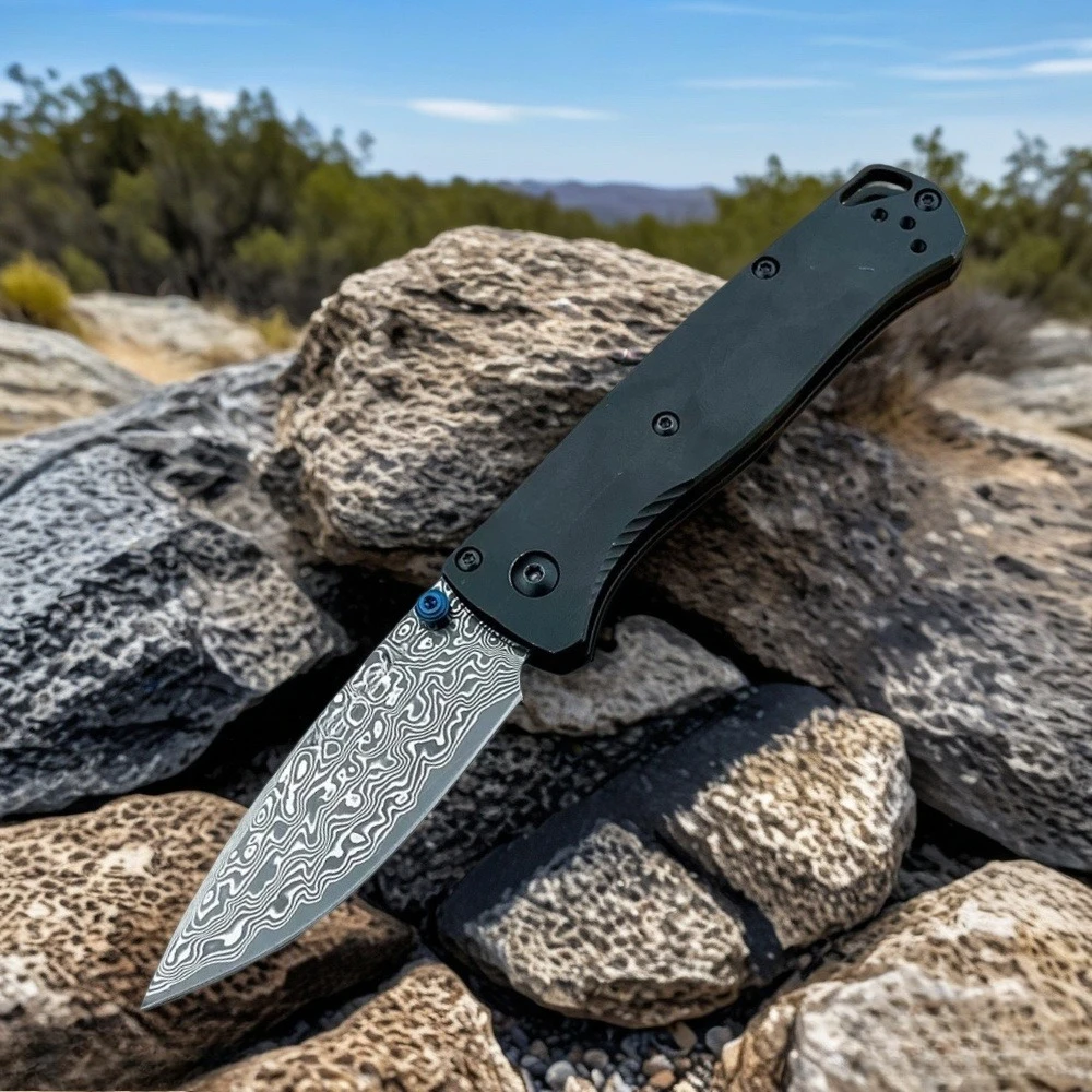 

Складной нож BM 533 для активного отдыха с клинком из стали D2 с дамасским узором и алюминиевой рукоятью для исследований джунглей, кемпинга и рыбалки