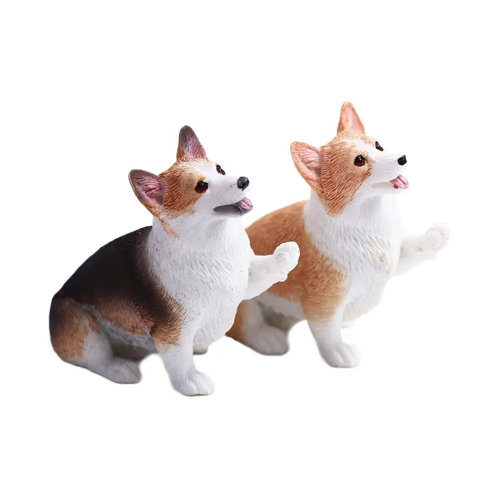 Interior Accessories for Kids Mini Animal Dog Doll Children's Gift Corgi Model Simulation Dog Miniature Figurines Car Ornament