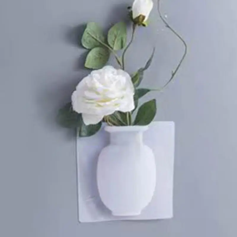 Traceless Wall Vase No Drilling Required Silicone Vase Elegant Flower Vases Unique Wall Vase Innovative And Traceless Adhesion