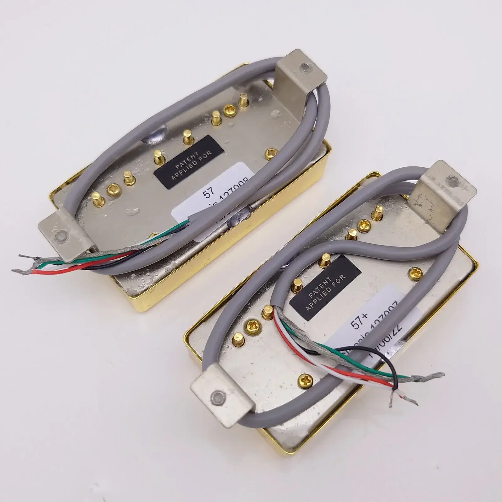 Alnico 2 Classic 57+ Guitar Humbucker Pickup Gold with 4C Wiring Harness for LP Electric Guitar Replacement Parts