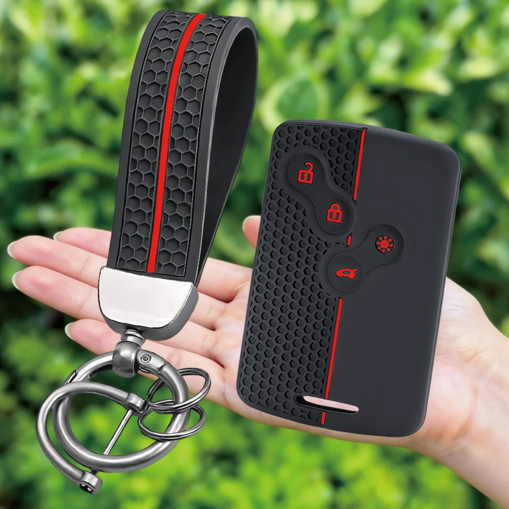 Keychain Silicone Car Key Cover Case for Renault Duster Kaptur Clio Captur Logan Megane 2 3 Laguna Fluence Zoe Koleos Scenic