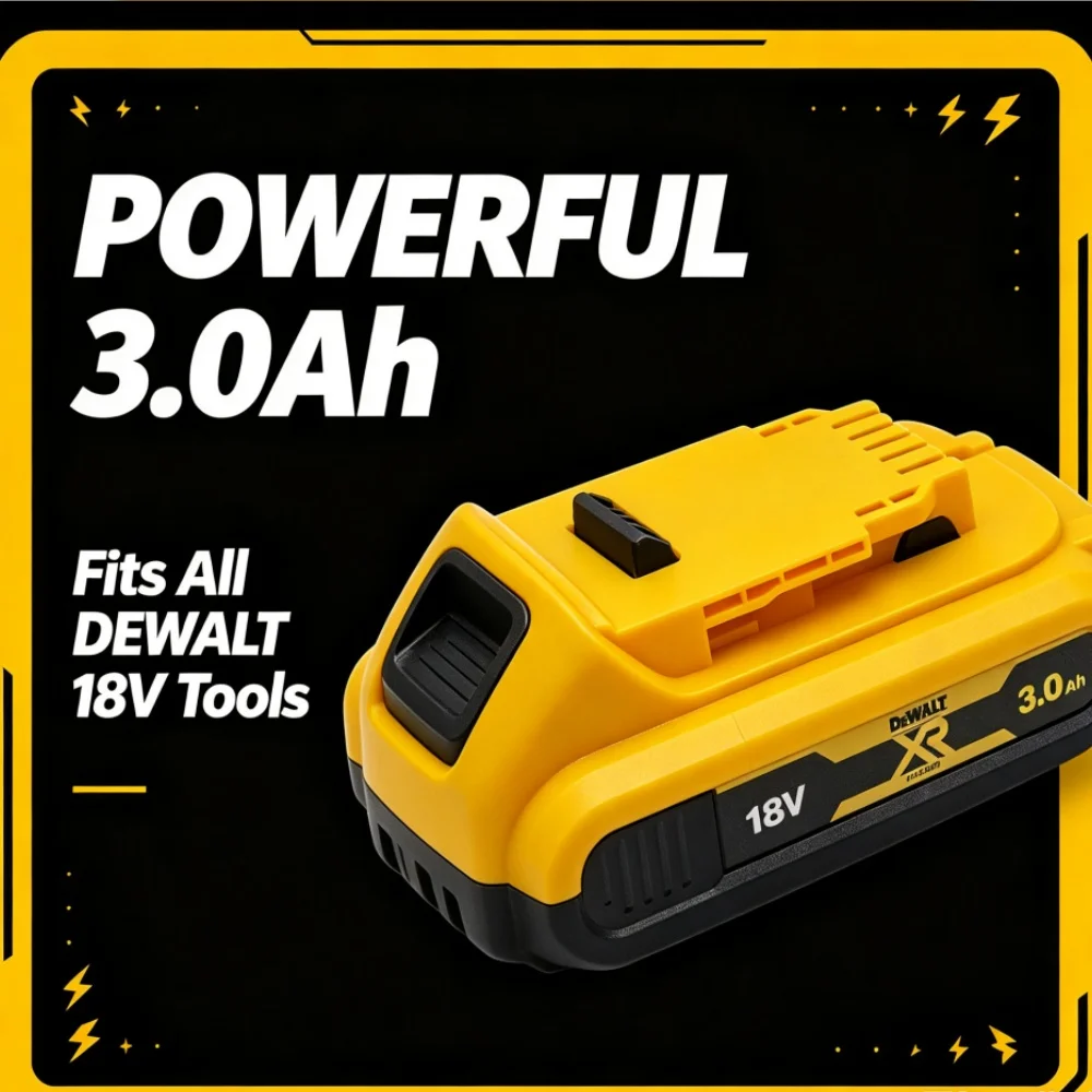 DeWalt 18V Max Lithium Ion Battery 3Ah Replacement for DCB203 DCB206 DCB205 DCB204 DCB200 Compatible with Multiple Power Tools