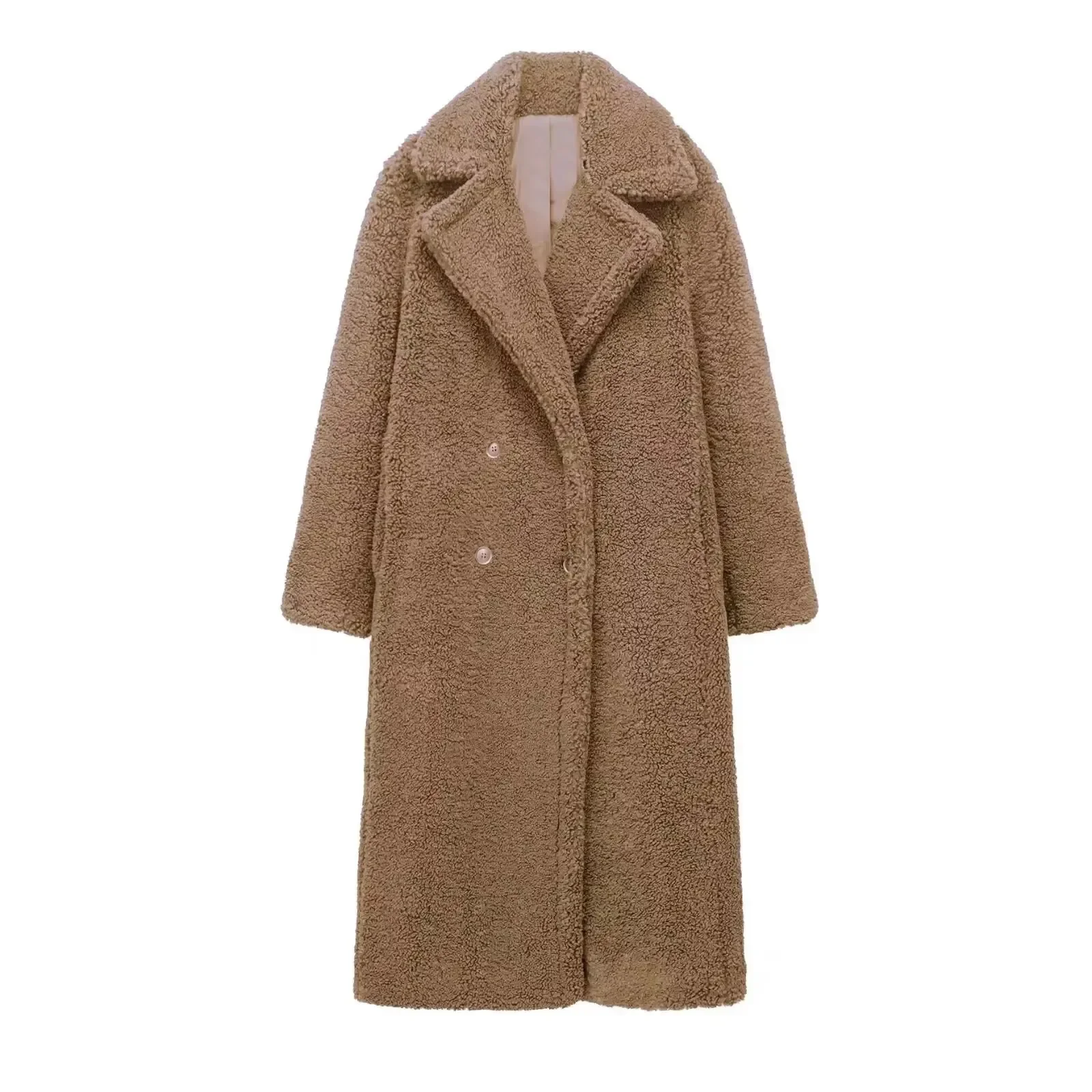 New Women's Fleece Super Long Solid Color Fashion Coat Coat For Women